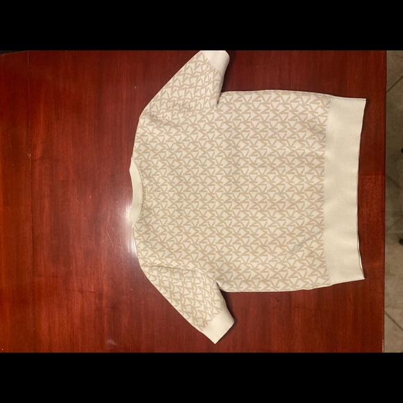 Michael kors jacquard short-sleeve sweater. Bone colored. - Picture 5 of 5